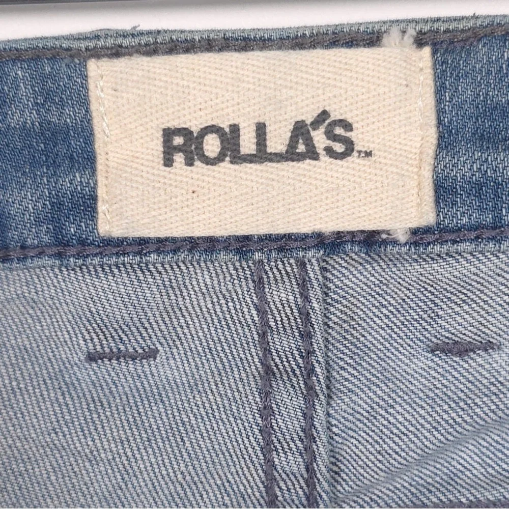 ROLLAS New Men’s THIN CAPTAIN SLIM FIT Jeans Bush Fire Blue Distressed‎ 34x31